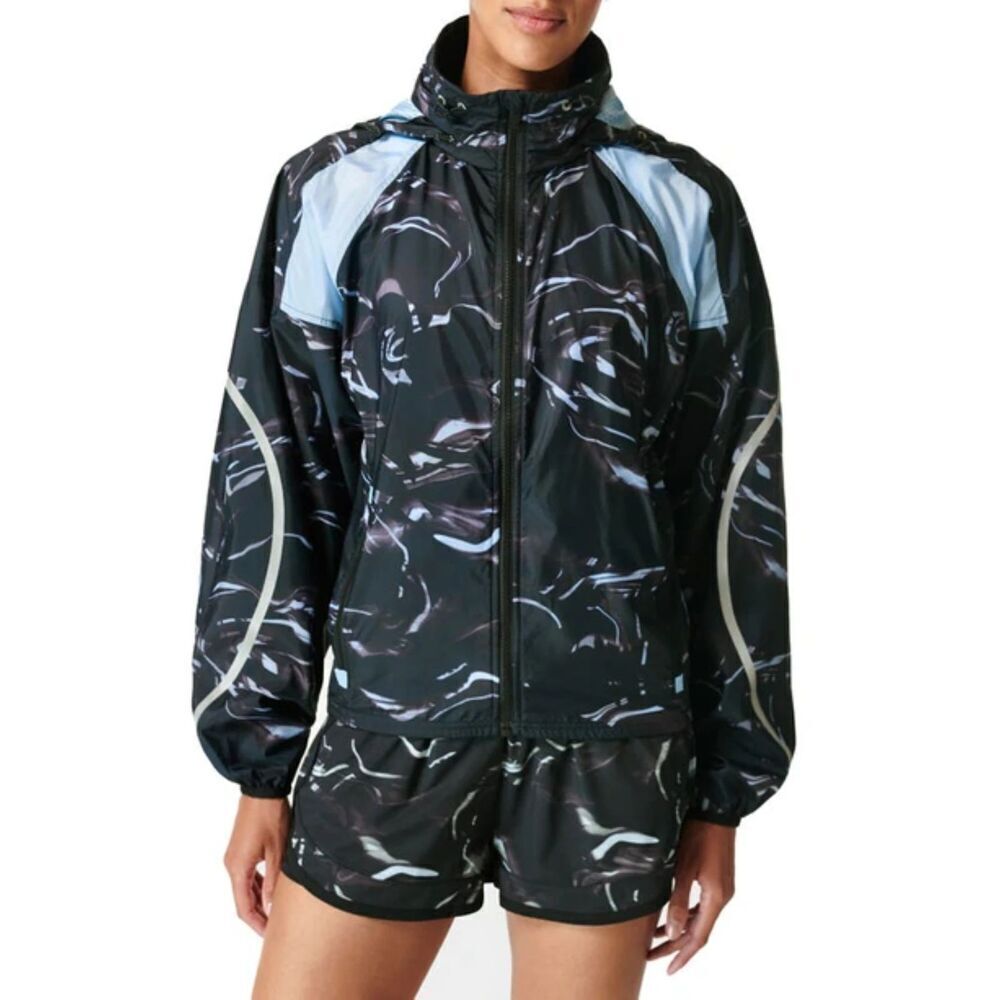 Sweaty Betty Reflective Water Resistant Pack Away Jacket Size 8-10 Full Zip - Picture 13 of 13